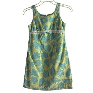 Lily Pulitzer Girls Size 10 Blue Green Sleeveless Dress Seashells Beach Vacation